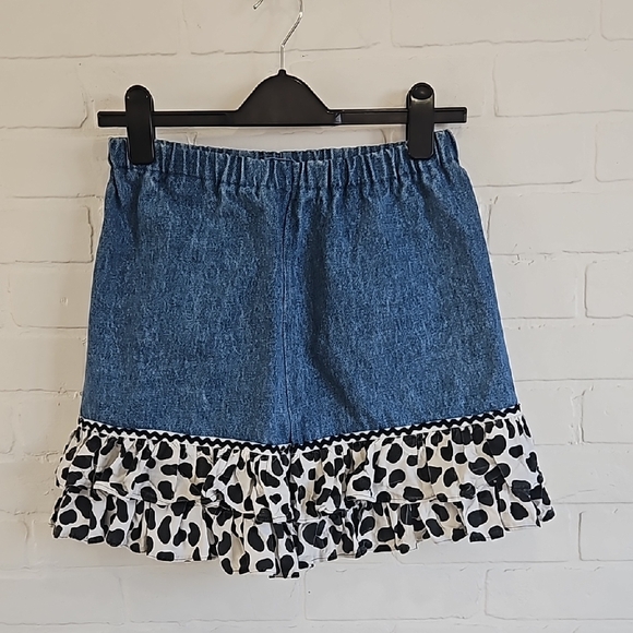 2/$10 Handmade Denim Skirt with Ruffle Hem - Picture 2 of 4
